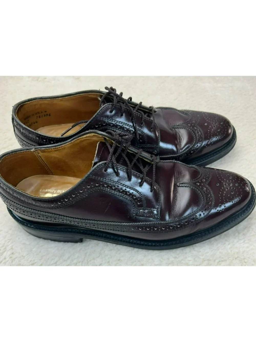 Dexter Mens Wingtip Oxford Dress Shoes Burgundy Leather Size 9.5C